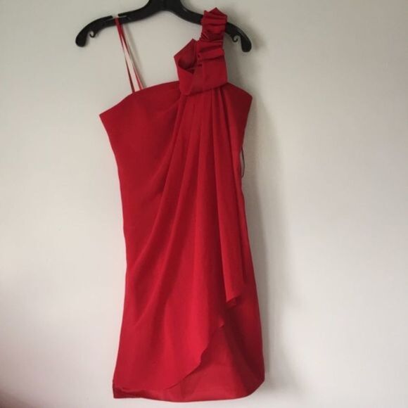 Max and Cleo β’ One Shoulder Red Dress - Picture 3 of 6